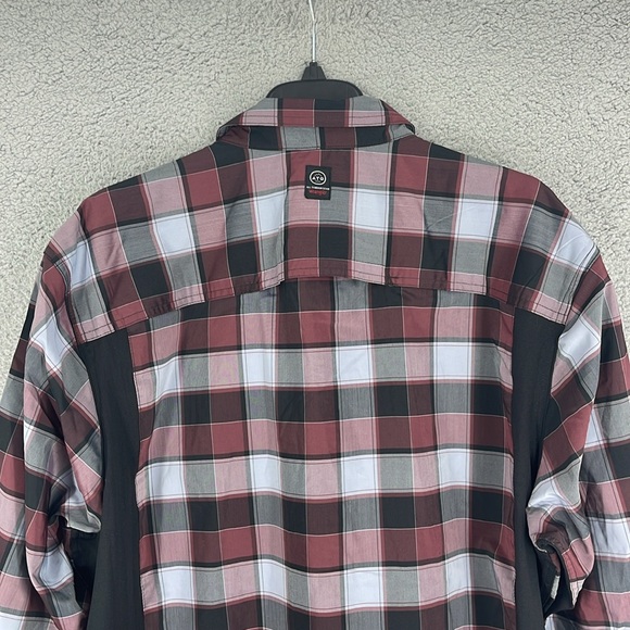 Wrangler maroon plaid All Terrain Gear ATG button up long sleeve shirt men's XXL - Picture 13 of 15